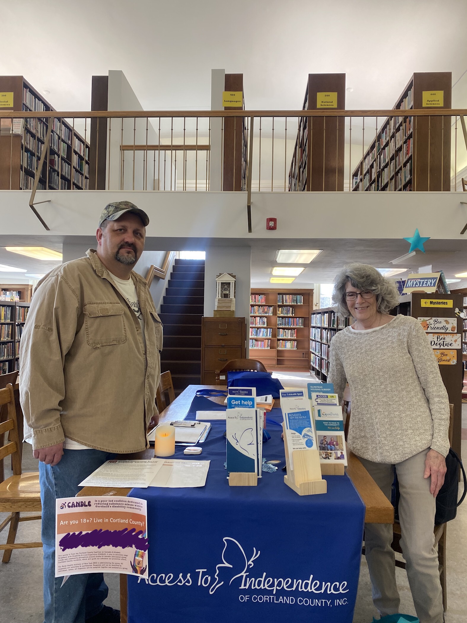 Dave and Joan at Cortland Library 3.13.2024